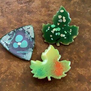Unique & Artistic Vintage Enamel on Copper Brooches
